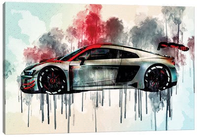 Audi R8 Lms 2019 Side View Tuning R8 Exterior Racing Car Canvas Art Print