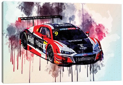 Audi R8 Lms 2020 24 Hours Of Le Mans 2020 Bathurst Canvas Art Print - Sissy Angelastro