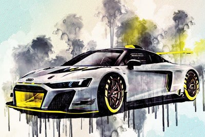 Audi R8 Lms Gt2 2020 Racing Car Supercar Tuning R8 by Sissy Angelastro canvas print