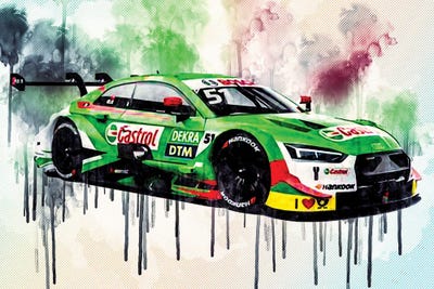 Audi RS5 DTM 2019 Audi Sport Team Abt Sportsline Nico Muller Racing Car by Sissy Angelastro canvas print