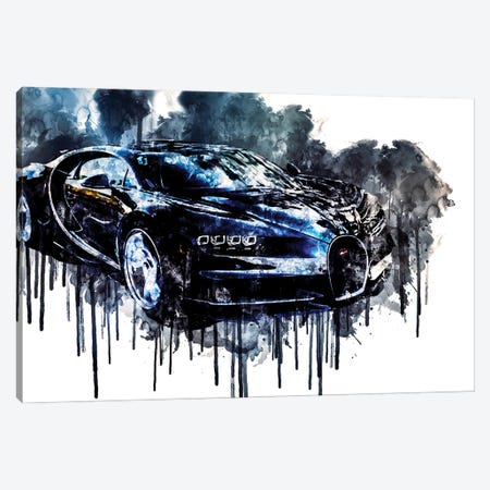 2017 Bugatti Chiron Geneva Auto Expo Vehicle XLVIII Canvas Print #SSY547} by Sissy Angelastro Art Print