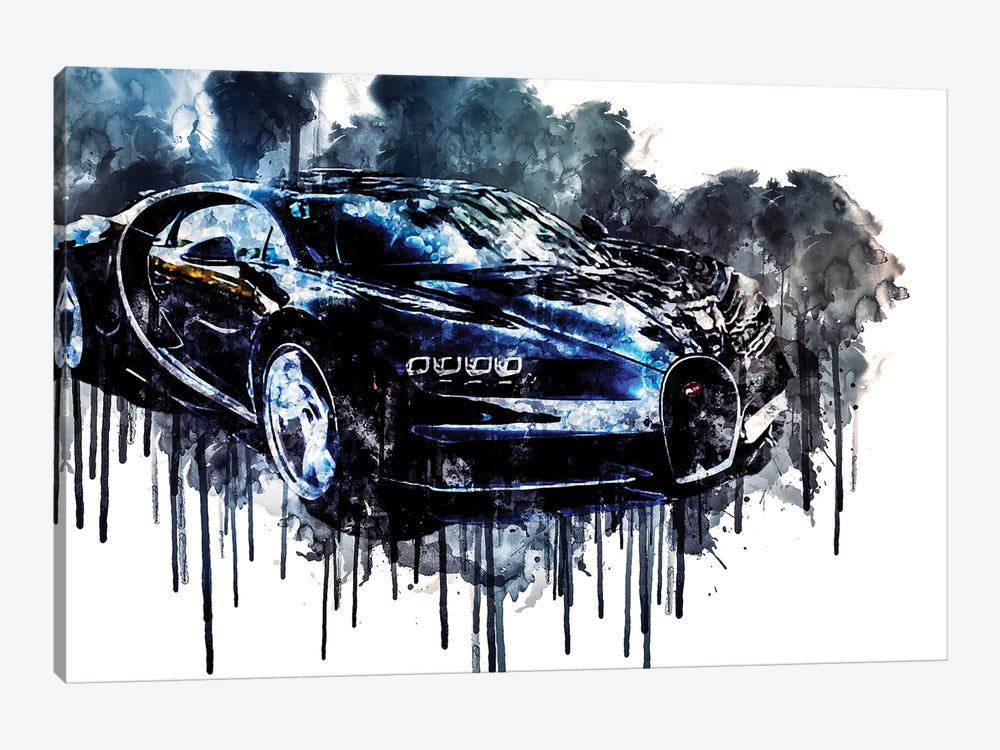2017 Bugatti Chiron Geneva Auto Expo Vehicle XLVIII by Sissy Angelastro 1-piece Canvas Print