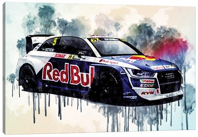 Audi S1 Eks Rx 2018 Quattro 2018 Fia World Rallycross Championship Racing Car Canvas Art Print - Sissy Angelastro