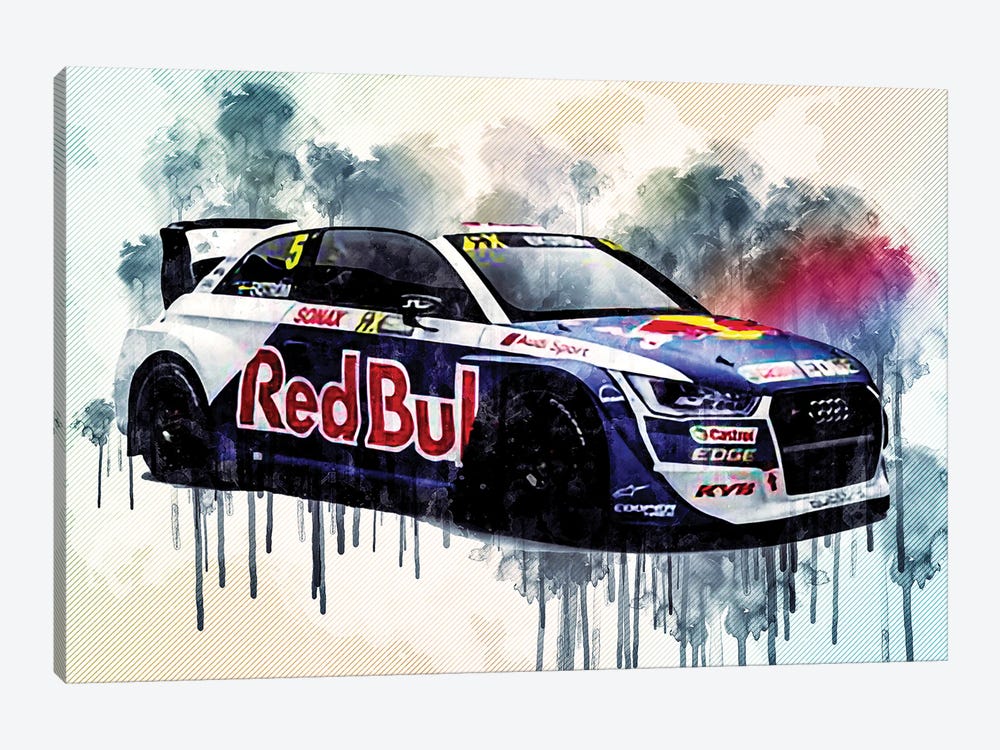 Audi S1 Eks Rx 2018 Quattro 2018 Fia World Rallycross Championship Racing Car by Sissy Angelastro 1-piece Canvas Art