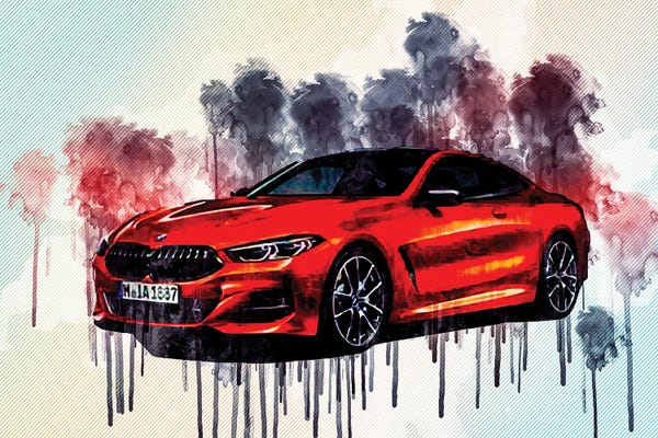 BMW: Bmw 8 Series 2019 Orange Sports Front View New Orange by Sissy Angelastro