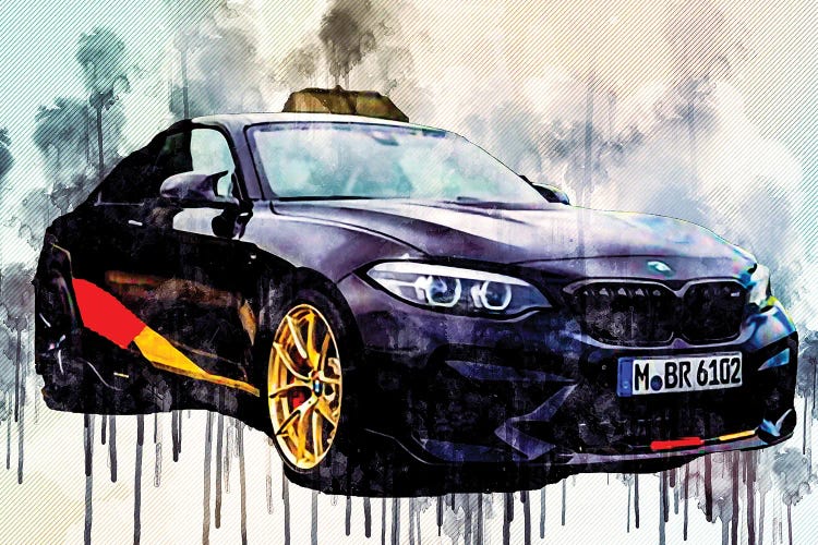 Bmw M2 2018 M Performance Competition Black Sports Front View Tuning