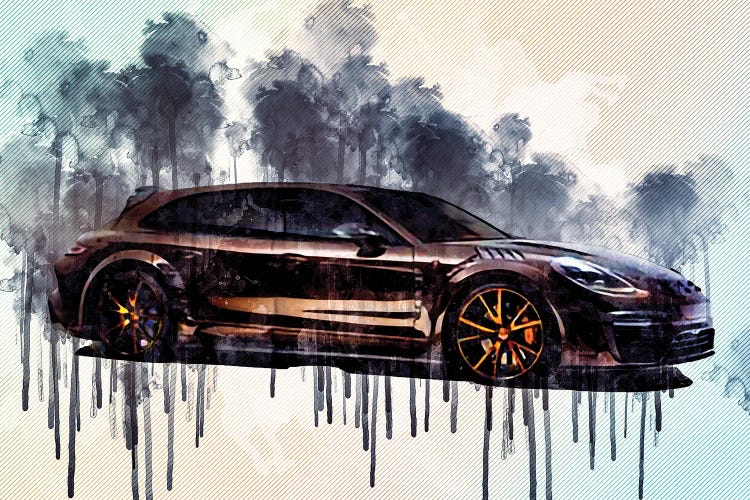 2018 Porsche Panamera Sport Turismo by Sissy Angelastro wall art