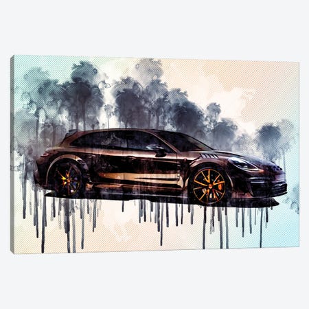 2018 Porsche Panamera Sport Turismo Canvas Print #SSY5} by Sissy Angelastro Canvas Artwork