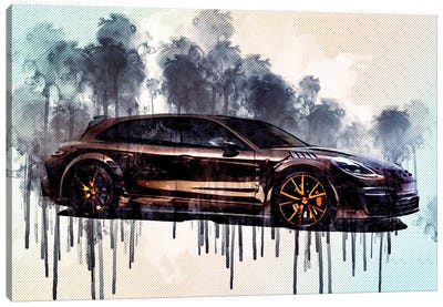 2018 Porsche Panamera Sport Turismo Canvas Art Print - Porsche