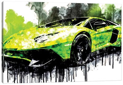 2017 Mcchip DKR Lamborghini Aventador Vehicle CLXII Canvas Art Print - Sissy Angelastro