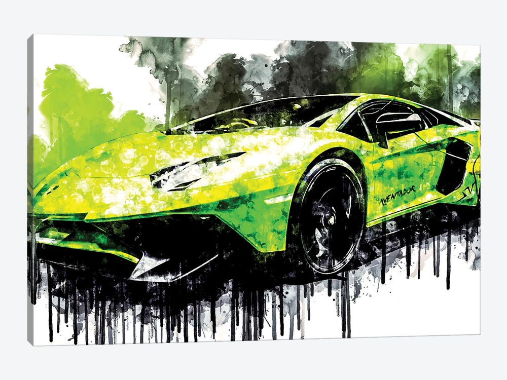 2017 Mcchip DKR Lamborghini Aventador Vehicle CLXII by Sissy Angelastro 1-piece Canvas Artwork