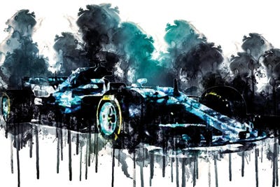 2017 Profile Mercedes AMG F1 W08 EQ Power Formula Car by Sissy Angelastro framed canvas print