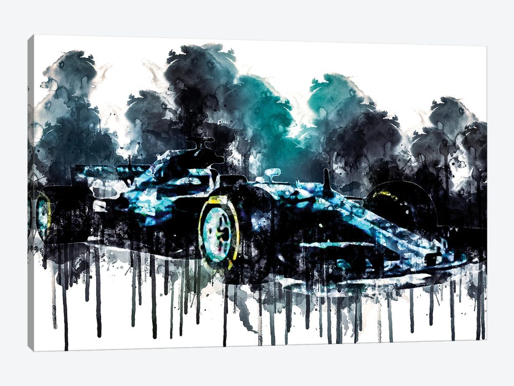 2017 Mercedes AMG F1 W08 EQ Power Formula Car Vehicle CLXXX by Sissy Angelastro 1-piece Canvas Print