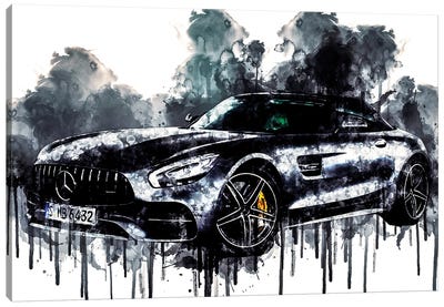2017 Mercedes AMG GT C Roadster Vehicle CLXXXIV Canvas Art Print - Sissy Angelastro