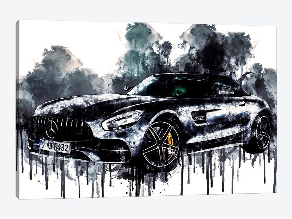 2017 Mercedes AMG GT C Roadster Vehicle CLXXXIV by Sissy Angelastro 1-piece Canvas Artwork