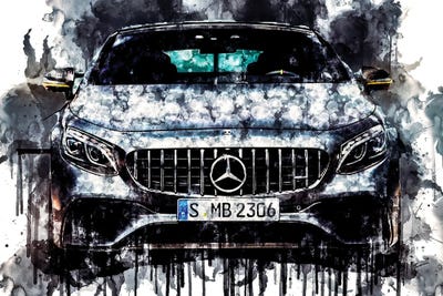 2017 Mercedes AMG S 63 4Matic Coupe Yellow Night Vehicle CXCVI by Sissy Angelastro framed canvas print