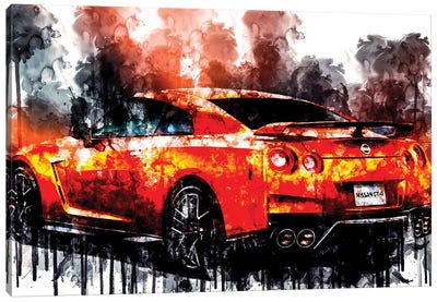 2017 Nissan GT R Vehicle CCXXIX Canvas Art Print - Sissy Angelastro