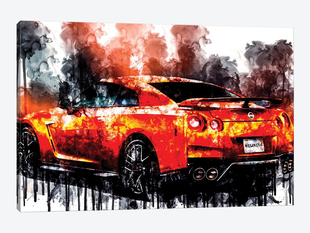 2017 Nissan GT R Vehicle CCXXIX by Sissy Angelastro 1-piece Canvas Wall Art