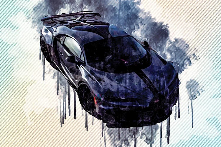 Bugatti Chiron Pur Sport 2021 Hypercar Front View by Sissy Angelastro wall art