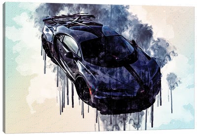 Bugatti Chiron Pur Sport 2021 Hypercar Front View Canvas Art Print