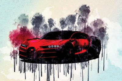 Bugatti Chiron Sport 2019 Hypercar Tuning by Sissy Angelastro framed canvas print