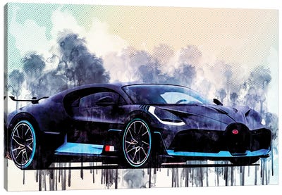 Bugatti Divo 2018 Supercar Hypercar Canvas Art Print - Sissy Angelastro