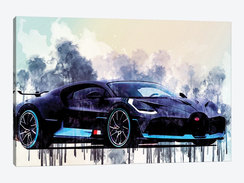 Bugatti Divo 2018 Supercar Hypercar by Sissy Angelastro 1-piece Canvas Artwork