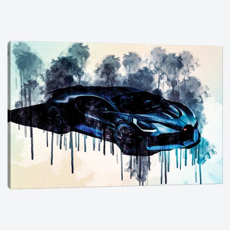 Bugatti Divo 2019 Luxury Racing Car Top View From The Front Canvas Print #SSY75} by Sissy Angelastro Art Print