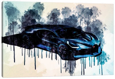 Bugatti Divo 2019 Luxury Racing Car Top View From The Front Canvas Art Print