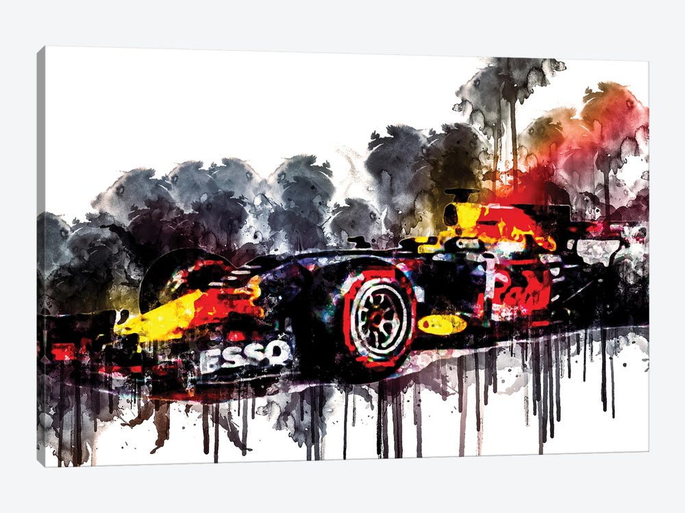 2017 Red Bull RB13 Formula Car Vehicle CCLXXII by Sissy Angelastro 1-piece Canvas Artwork