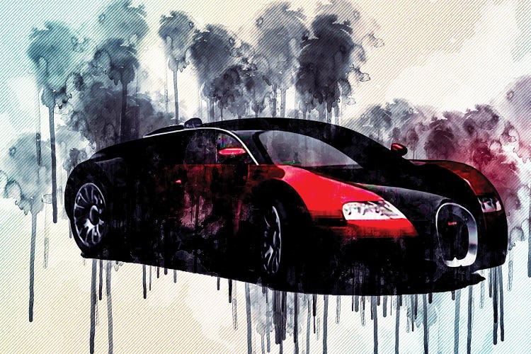 Bugatti Veyron Model Hypercar Sports Car by Sissy Angelastro wall art