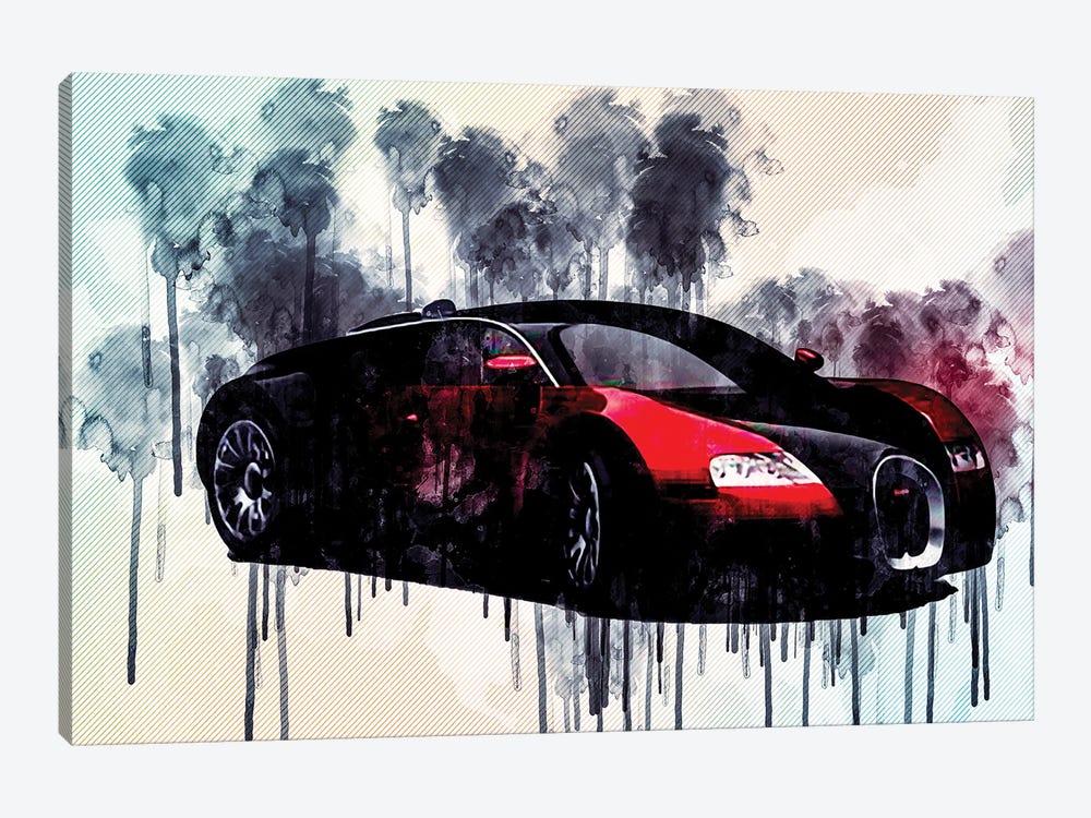 Bugatti Veyron Model Hypercar Sports Car by Sissy Angelastro 1-piece Canvas Art Print