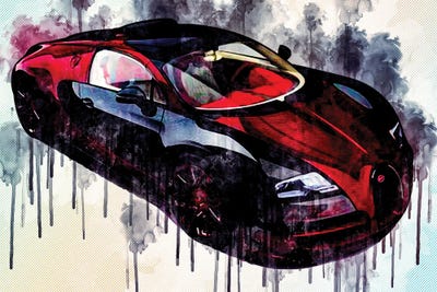 Bugatti Veyron Grand Sport Vitesse La Finale 2021 Hypercar by Sissy Angelastro framed canvas print