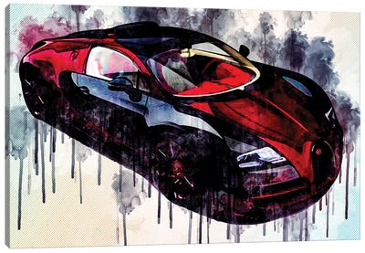 Bugatti Veyron Grand Sport Vitesse La Finale 2021 Hypercar Canvas Art Print - Sissy Angelastro