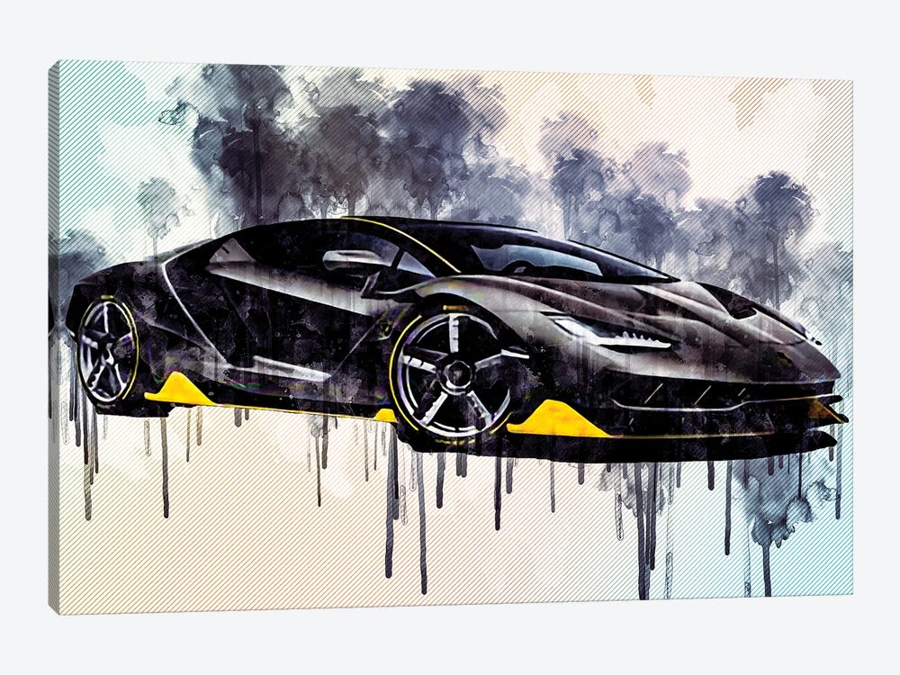 Carbon Hypercar Lamborghini Lamborghini Centenary 2017 Supercars by Sissy Angelastro 1-piece Art Print