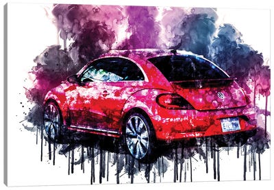 2017 Volkswagen Pink Beetle Limited Vehicle CCCXVIII Canvas Art Print - Volkswagen
