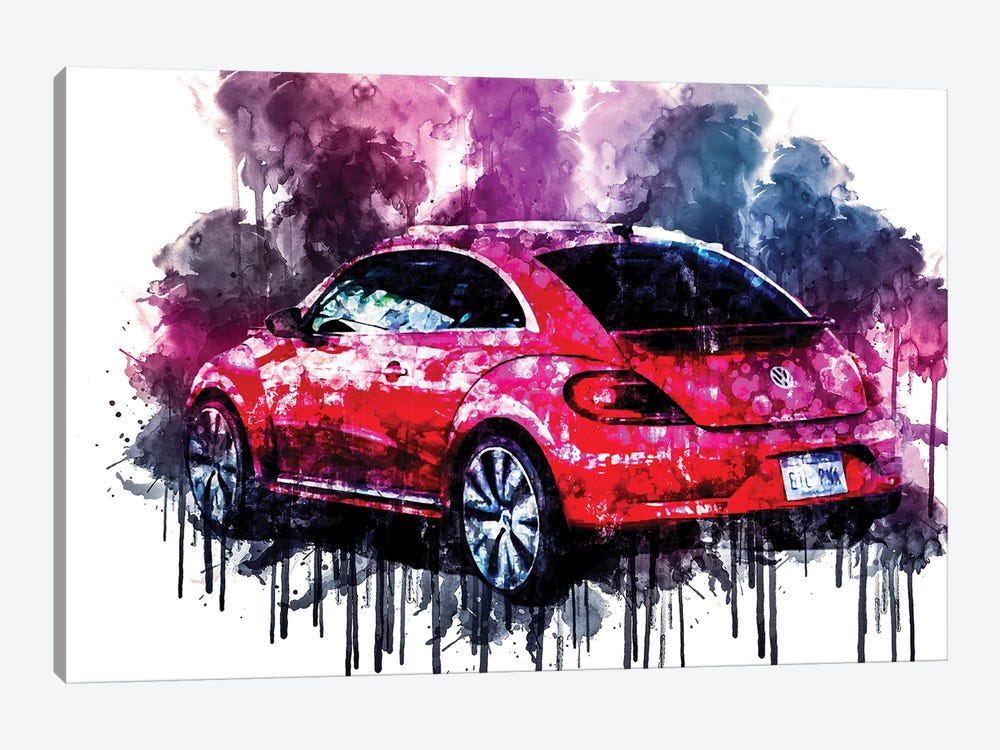 2017 Volkswagen Pink Beetle Limited Vehicle CCCXVIII by Sissy Angelastro 1-piece Canvas Art