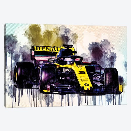 Daniel Ricciardo Renault Rs19 Raceway 2019 F1 Cars Formula 1 Canvas Print #SSY85} by Sissy Angelastro Canvas Wall Art
