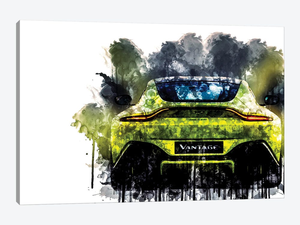 2018 Aston Martin Vantage Vehicle CCCLXIV by Sissy Angelastro 1-piece Canvas Art Print