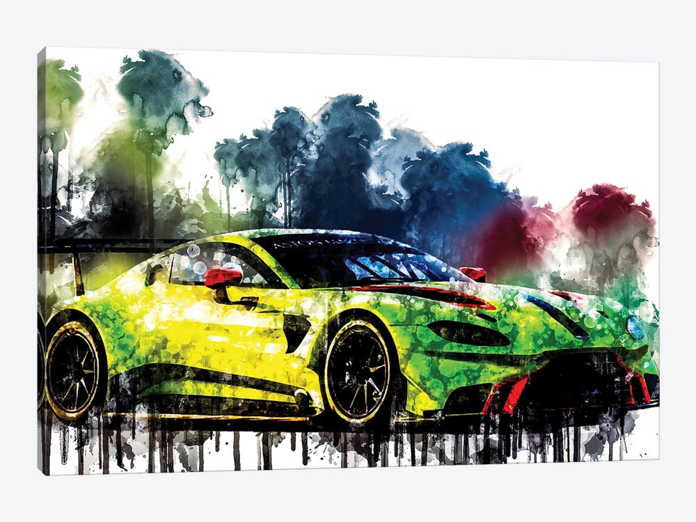 2018 Aston Martin Vantage GTE Vehicle CCCLXVIII by Sissy Angelastro 1-piece Art Print