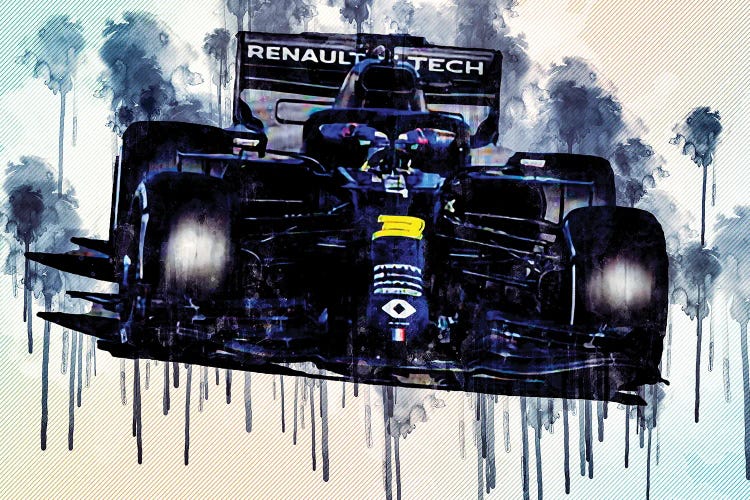 Daniel Ricciardo Renault Rs20 On Track Raceway 2020 F1 Cars by Sissy Angelastro wall art