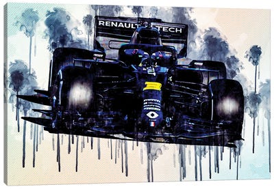 Daniel Ricciardo Renault Rs20 On Track Raceway 2020 F1 Cars Canvas Art Print