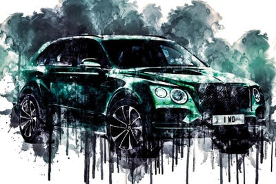 2018 Bentley Bentayga Inspired The Festival Mulliner Vehicle CCCLXXVI by Sissy Angelastro framed wall art