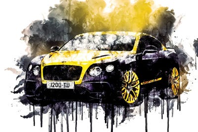 2018 Bentley Continental GT Vehicle CCCLXXVIII by Sissy Angelastro framed wall art