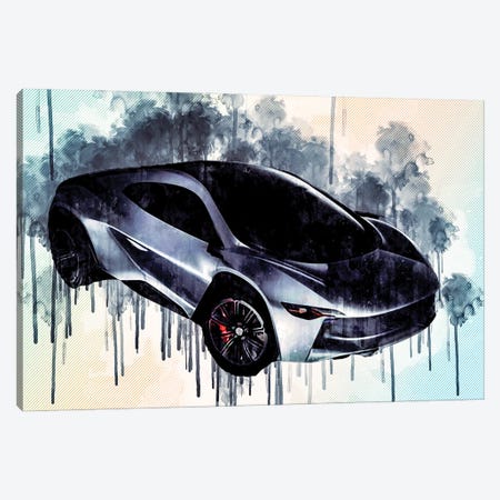 Eb110 Ramusa 2016 Bugatti Engine Hypercar Car Canvas Print #SSY87} by Sissy Angelastro Canvas Art