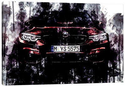 2018 BMW Series M4 Convertible Vehicle CCCLXXXVI Canvas Art Print - Sissy Angelastro