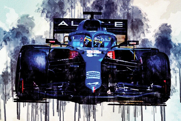 Fernando Alonso Close-Up Alpine A521 2021 F1 Cars Formula 1 Sportscars