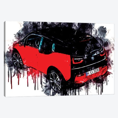 2018 BMW i3s Rear Vehicle CCCXCVII Canvas Print #SSY895} by Sissy Angelastro Canvas Print