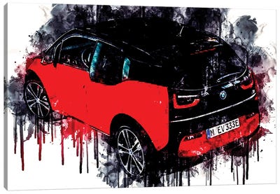 2018 BMW i3s Rear Vehicle CCCXCVII Canvas Art Print - BMW