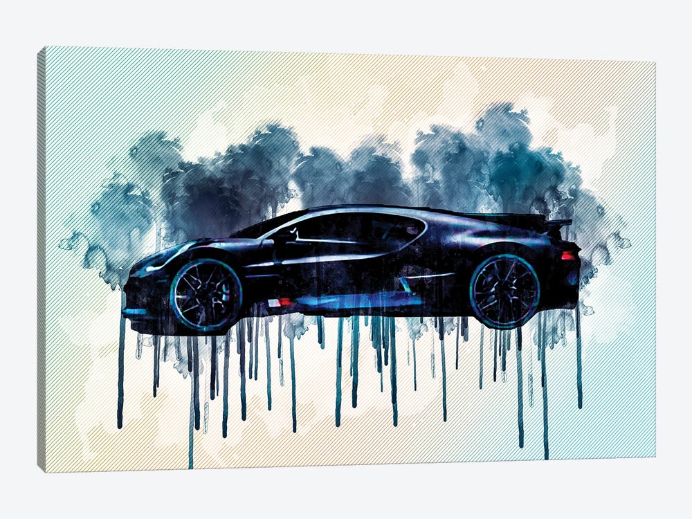 2019 Bugatti Divo Luxury Hypercar by Sissy Angelastro 1-piece Canvas Art Print